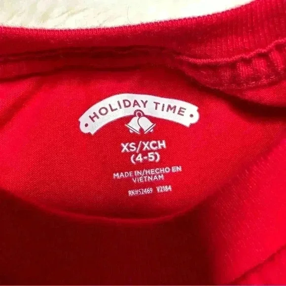 Holiday Time Christmas Santa Shirt Red & White Long Sleeved Size Extra  Small - Picture 3 of 16